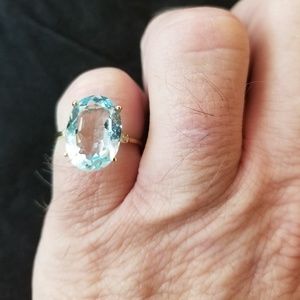 Blue Topaz Set in 10 KT Yellow Gold
